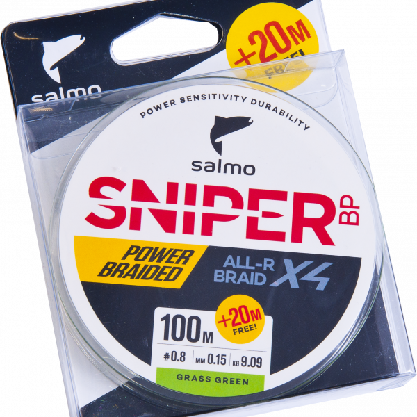 Леска плетеная Salmo Sniper BP ALL R Braid X4,120 м, Grass Green