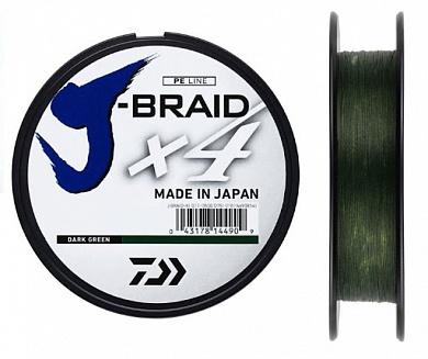 Леска плетеная Daiwa J-Braid x4 Dark Green 135 м