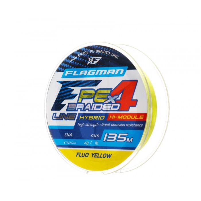 Леска плетеная Flagman PE Hybrid F4 FluoYellow 135 м. Леска плетеная Flagman PE Hybrid F4 FluoYellow 135 м.