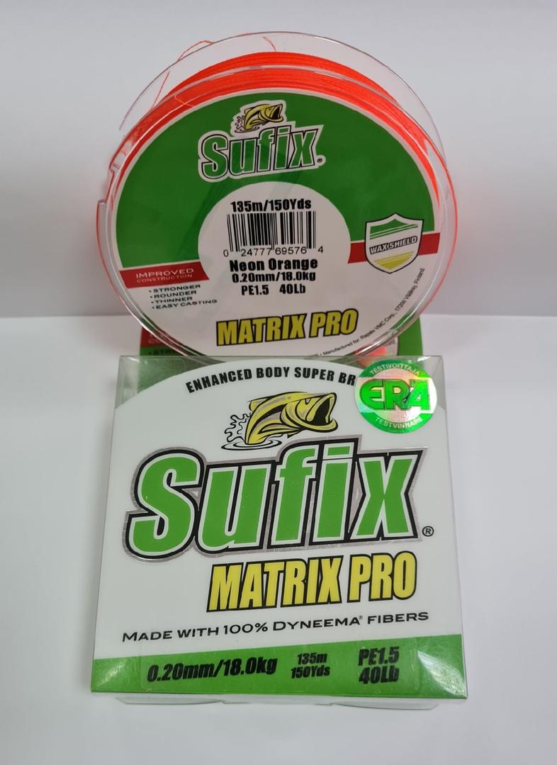 Леска плетеная Sufix Matrix Pro 135 м. оранжевая Леска плетеная Sufix Matrix Pro 135 м. оранжевая