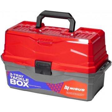 Ящик для снастей трехполочный NISUS TACKLE BOX красный
