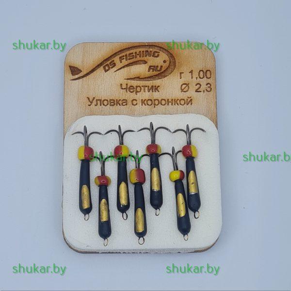 Мормышка вольфрамовая чертик Уловка с золотой коронкой 1 г.